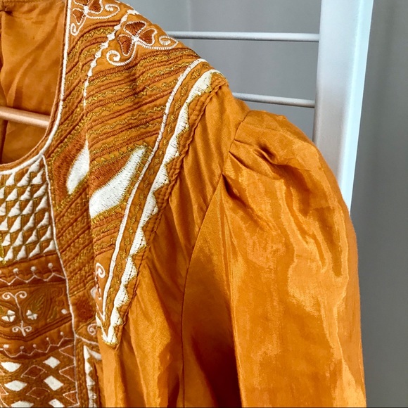 Pakistani Orange-Gold Dress - Picture 3 of 7